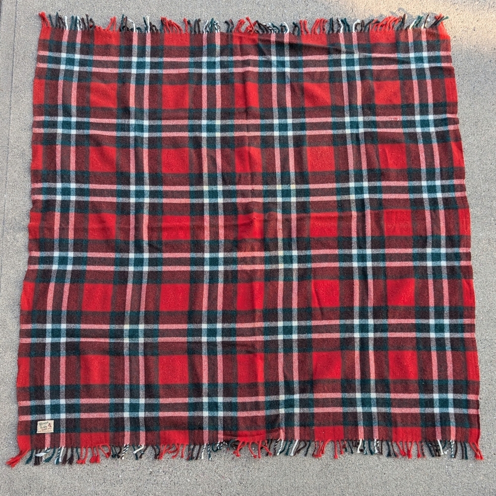 vintage 1940's WOOL CAMP BLANKET 40's - Picture 3 of 11